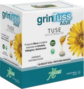 GrinTuss Adult pentru tuse seaca si productiva, 20 comprimate, Aboca