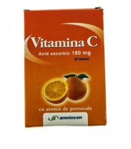 Vitamina C portocale, 180 mg, 20 comprimate, Amniocen