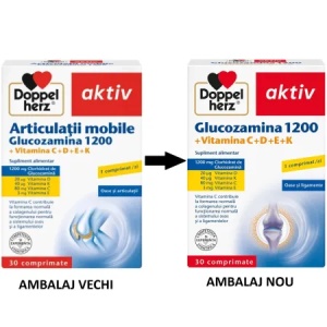 Articulații mobile glucozamina 1200 + Vitamina C+D+E+K Aktiv, 30 comprimate, Doppelherz