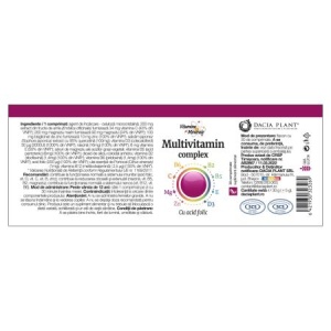 Complex de multivitamine cu acid folic, 30 comprimate, Dacia Plant - Img 2