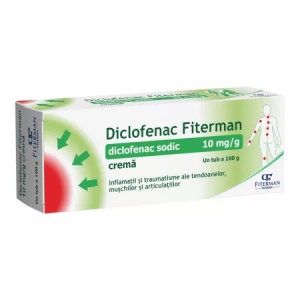 Diclofenac crema, 10 mg/g, 100 g, Fiterman Pharma