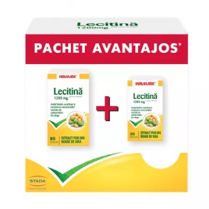 Pachet Lecitina 1200 mg, 80 capsule + 30 capsule, Walmark