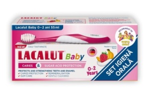 Pasta de dinti Lacalut Baby 0-2ani , 55 ml + Periuta de dinti, Theiss Naturwaren