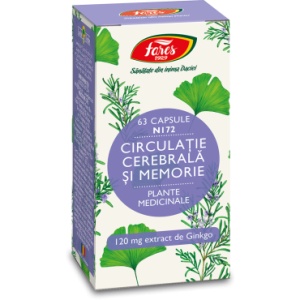 Circulatie cerebrala si memorie 1, N132, 63 capsule, Fares