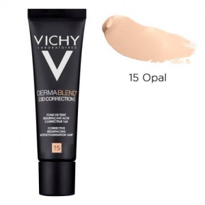 Fond de ten corector pentru ten gras cu tendinta acneica Nuanta 15 Opal Dermablend 3D Correction, 30 ml, Vichy