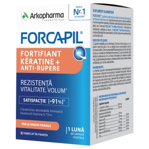 Forcapil anti-rupere Fortifiant Keratine, 60 capsule vegetale, Arkopharma