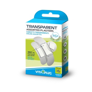 Plasturi Asortati Transparenti Ctx16 Buc, Vitaplus