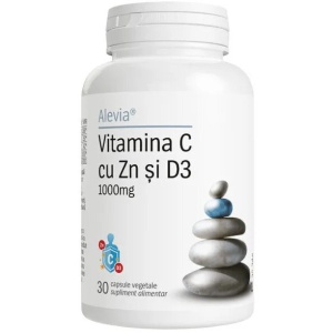 Vitamina C Cu Zn Si D3 1000mg , 30 capsule , Alevia