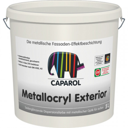 Vopsea de dispersie lucios matasoasa, cu aspect metalizat Metallocryl Exterior 10l