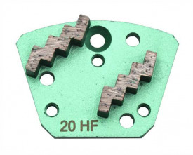 Placuta slefuire cu doua segmente diamantate in zig-zag, 40x12x5mm, granulatie 16/20, verde pentru beton dur
