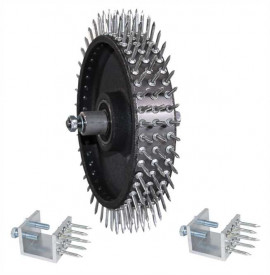 Set roata cu tepi pentru roaba, cu axa si picioare de sustinere, tepi 30mm