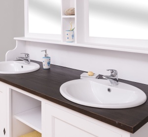 Set mobilier de baie dublu Kavaler lemn masiv, 174 x 60 x 210 cm - Img 2