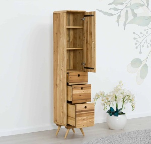 Set mobilier de baie Sahara, 4 piese, lemn masiv periat - Img 5