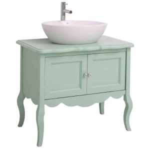 Masca lavoar suprapus Shabby Chic lemn masiv cu 2 usi, 90 x 54 x 75 cm - Img 7