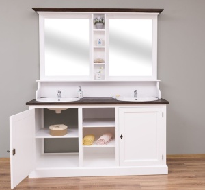 Set mobilier de baie dublu Kavaler lemn masiv, 174 x 60 x 210 cm - Img 3