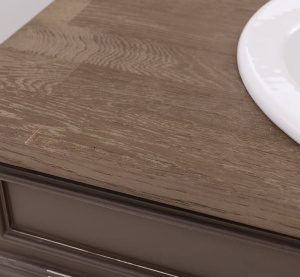 Set mobilier baie Kavaler, masca lavoar cu blat stejar masiv + oglinda lemn masiv - Img 3