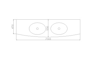 Masca de baie dubla Marsilia, Lemn Masiv + MDF, 200 x 55 x 80 cm - Img 5