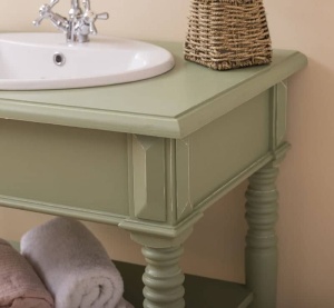 Set masca de baie Shabby Chic + oglinda Kavaler lemn masiv, 90 x 54 x 90 cm - Img 2