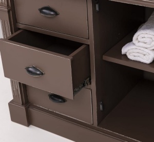 Set mobilier baie Kavaler, masca lavoar cu blat stejar masiv + oglinda lemn masiv - Img 2