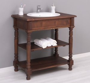 Masca de baie Shabby Chic tip consola lemn masiv, 90 x 54 x 90 cm - Img 1