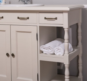 Masca lavoar Shabby Chic lemn masiv, 2 usi si 2 sertare, 128 x 54 x 91 cm - Img 2