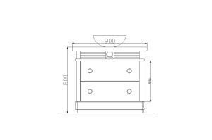 Set Masca Lavoar + Oglinda Marsilia, Lemn Masiv + MDF, L 90 x H 80 cm - Img 3