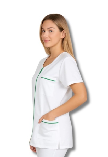 White/Green zippered gown - Img 2