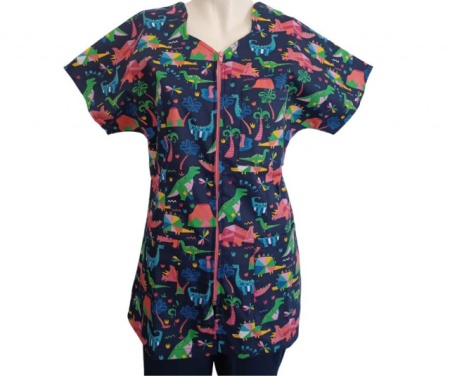 Print Dino zippered gown