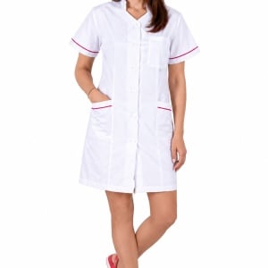 Sarafan alb / ciclam