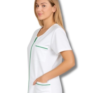 White/Green zippered gown - Img 2