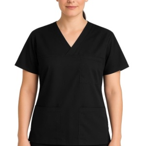 Bluza medicala unisex neagra - Img 2