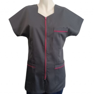 Grey/Fuchsia zippered gown