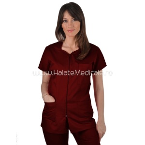 Wine zippered gown