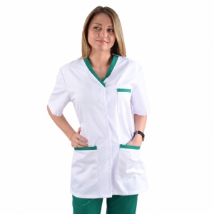 Halat alb cu insertie verde