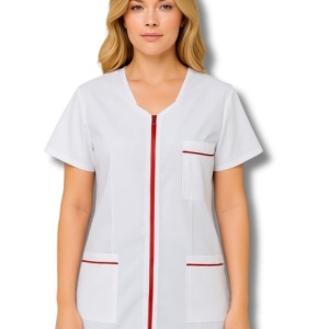 White/Red zippered gown - Img 2