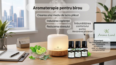 Aromaterapie pentru birou: uleiuri esențiale pentru concentrare și energie