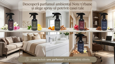 Parfum ambiental și spray-uri din gama Note Urbane de la Aroma Land