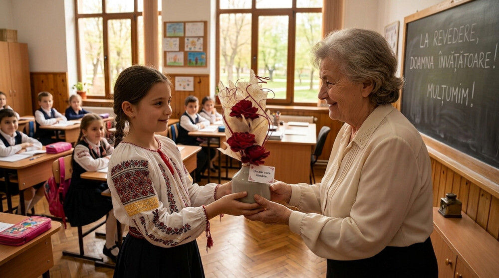 Aranjament floral din lemn de Sola pentru Doamna invatatoare