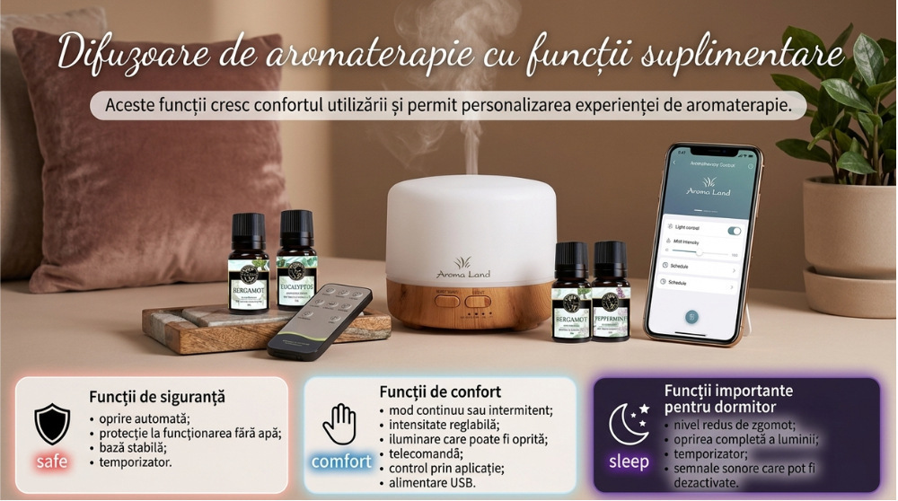 difuzoare de aromaterapie cu functii suplimentare
