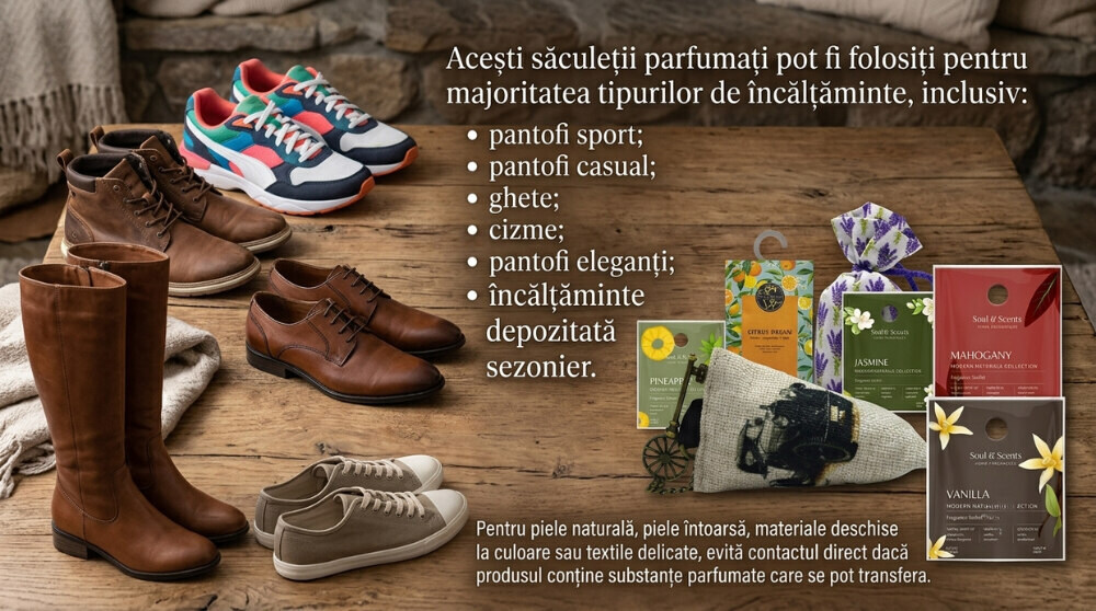 Pentru ce tip de incaltaminte se pot folosi saculeti parfumati
