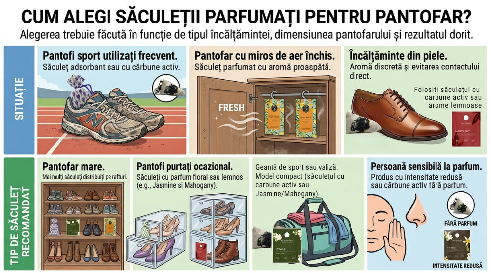 Cum alegi saculeti parfumati pentru pantofar