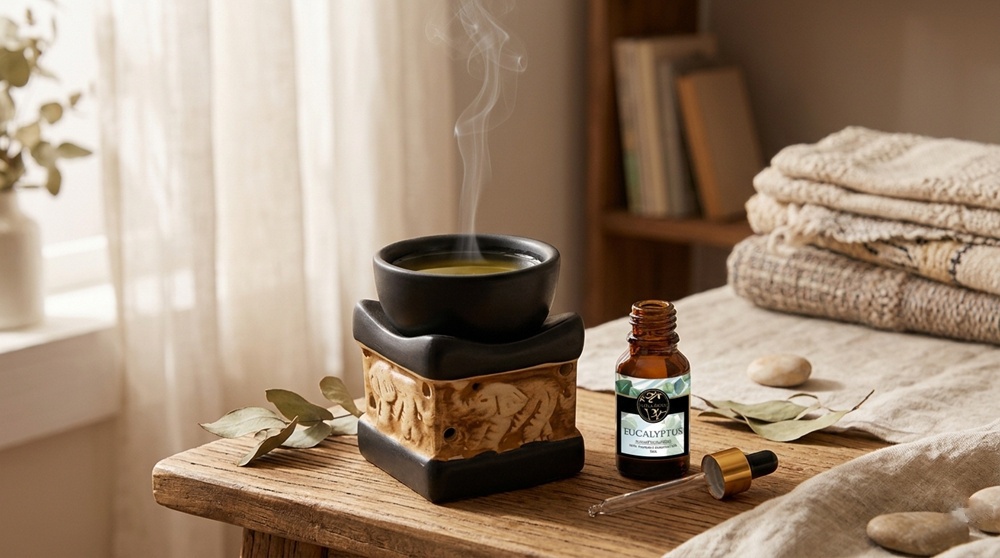 Aromaterapie cu difuzor ceramic si ulei esential