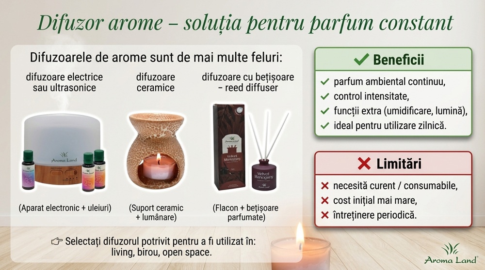 Odorizante de camera sub forma de difuzoare de arome