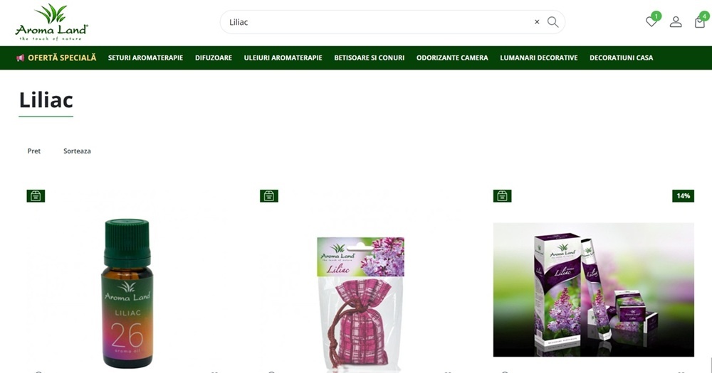 Aroma de Liliac disponibila cu produsele Aroma Land