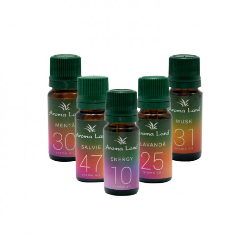 Set 5 uleiuri aromaterapie Office, Aroma Land, 10 ml