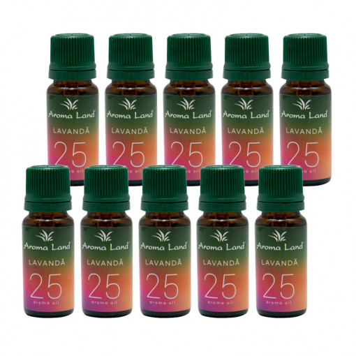 Set 10 uleiuri aromaterapie Lavandă, Aroma Land, 10 ml