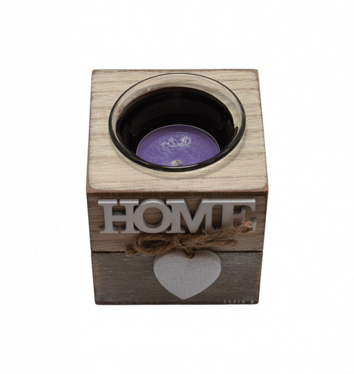 Suport Lumânare Candle Holder Home Love, 8x8x8.5cm