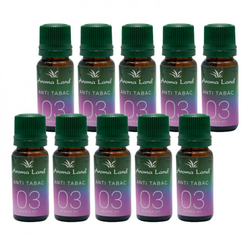 Set 10 uleiuri aromaterapie Anti Tabac, Aroma Land, 10 ml&quot;: &quot;Set 10 uleiuri parfumate de aromaterapie Anti Tabac de la Aroma Land