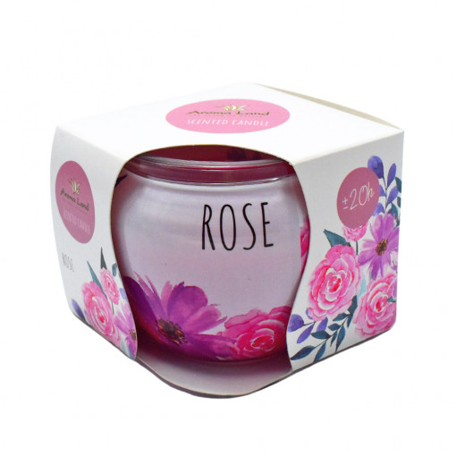 Lumânare Parfumată în Cutie, Rose, Aroma Land, 20h
