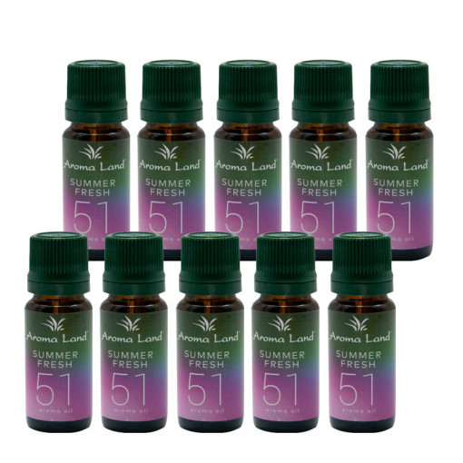 Pachet 10 uleiuri aromaterapie Summer Fresh, Aroma Land, 10 ml